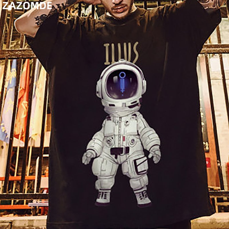 Men Cartoon Print Tees Summer Tshirts Mens Harajuku T Shirts Male hip hop tshirt Oversized Blakc Korean Clothes 5XL-2