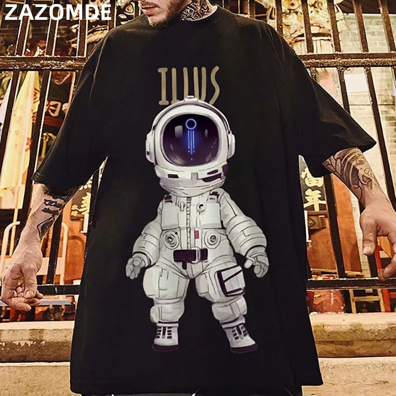 Men Cartoon Print Tees Summer Tshirts Mens Harajuku T Shirts Male hip hop tshirt Oversized Blakc Korean Clothes 5XL-1