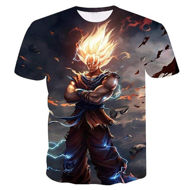 Dragon Ball Z T Shirts Mens Summer 3D Print Super Saiyan Goku Black Zamasu Vegeta Dragonball Casual Tee Shirt tops Tee-9